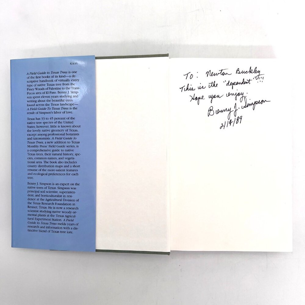 A Field Guide To Texas Trees By Benny J. Simpson Hardcover 1988 Signed by Author - Picture 4 of 16